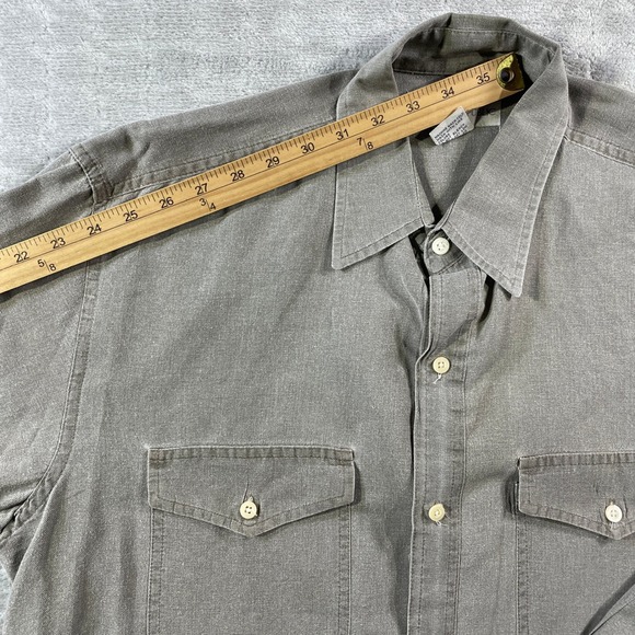 Vintage Banana Republic Shirt Mens Medium Gray Pockets Utility Hunting 90s Y2K - Picture 6 of 9